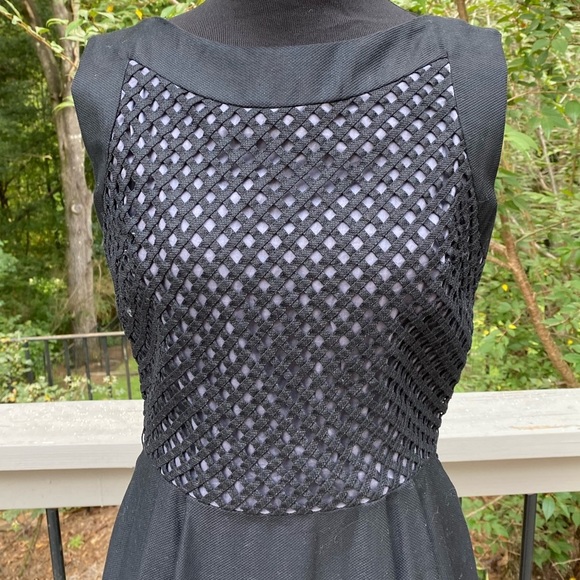 Vintage 50s 60s Metal Zipper Basket Weave Lattice Bodice Wiggle Mad Men Dress - Picture 6 of 7
